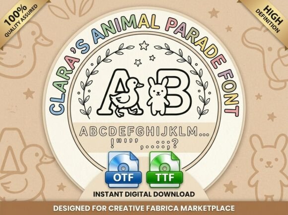 Clara's Animal Parade: The Playful Typeface for Whimsical Branding