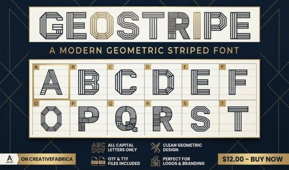 Geostripe: The Bold Display Typeface for Polished Branding